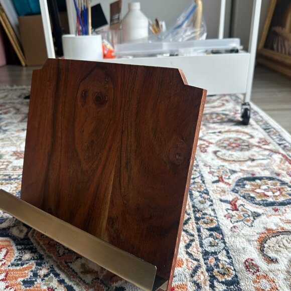 Hearth & Hand with Magnolia Wood Cook Book Holder and Metal Ledge - Picture 5 of 6